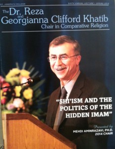 Medhi Aminrazavi, professor of classics, philosophy and religion on the cover of St. Joseph's College Magazine