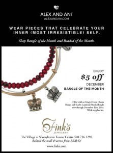 Redeem coupon at Fink's Jewelers behind the mall and across from BRAVO!