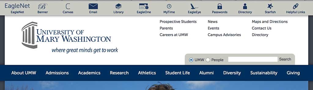 The homepage template before the update.