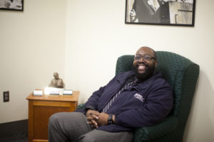 UMW James Farmer Multicultural Center Assistant Director Chris Williams. Photo by Karen Pearlman.