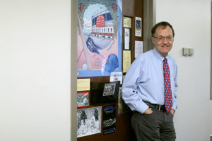 UMW Reference and Humanities Librarian Jack Bales has written a new book, "Before They Were the Cubs: The Early Years of Chicago’s First Professional Baseball Team." It's due out this spring. Photo by Karen Pearlman.