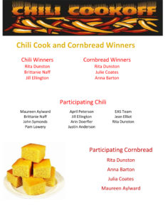 2019 Chili Cook-Off Winners.
