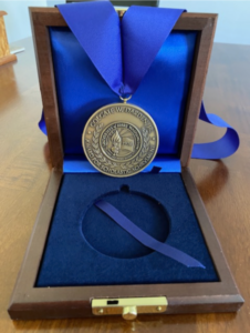 Three graduating seniors – Hannah Frederick, Meryl Menezes and Aleksandra Shtabnaya – earned the Darden Award, achieving a perfect GPA of 4.0. Their names were announced via a Zoom call.