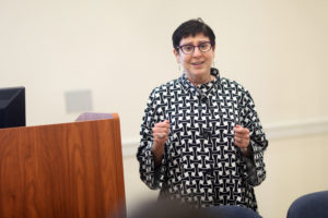 Professor of History and American Studies Allyson Poska received the J. Christopher “Topher” Bill Award.