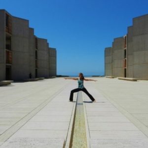 Woman standing in yoga pose