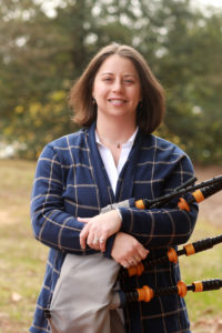 Assistant Professor of Historic Preservation and Eagle Pipe Band Leader Lauren McMillan. Photo by Karen Pearlman Photography.
