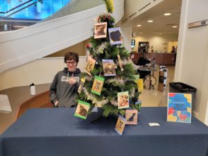 UMW student Jarrod tables at the Cedric Rucker University Center.