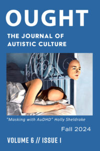 Cover of Fall 2024 issue of Ought, which features artwork of a faceless person in bed with their face hanging on one of the bedposts